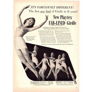1950 Playtex Fab-Lined Girdle Women Dancing Vintage Print Ad Ballet Wall Art 50s